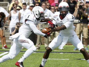 The loss of Munchie Legaux (4) is a blow to the Bearcats offense. (David Kohl-USA TODAY Sports)