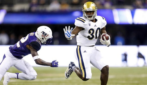 Myles Jack (30) is one heck of a runner and linebacker for UCLA. (Joe Nicholson-USA TODAY Sports)