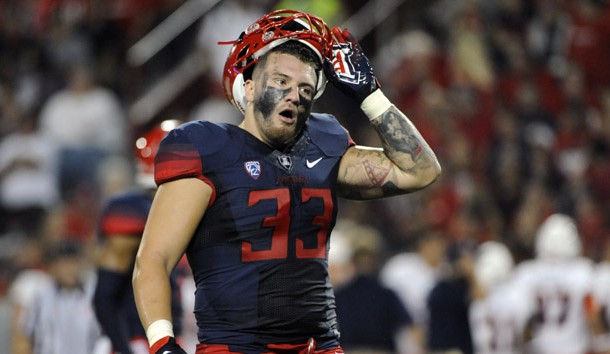 Sep 3, 2015; Tucson, AZ, USA; Arizona Wildcats linebacker Scooby Wright III (33) on the field during the first quarter against the Texas-San Antonio Roadrunners at Arizona Stadium. (Casey Sapio-USA TODAY Sports)