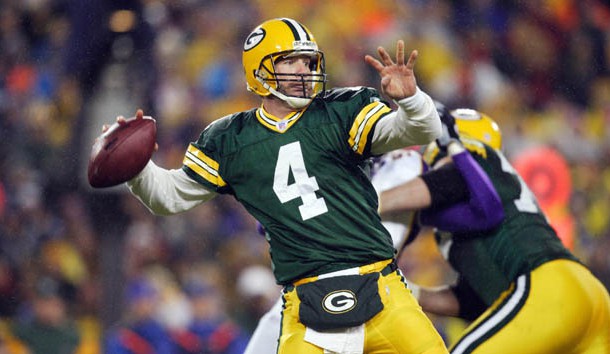 Brett Favre throws a pass during the first quarter against the Minnesota Vikings at Lambeau Field in 2006. Photo Credit: Photo By Jeff Hanisch-USA TODAY Sports Copyright (c) 2006 Jeff Hanisch