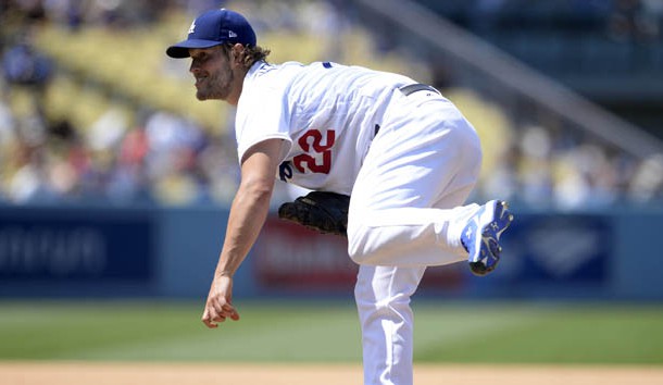 July 9, 2017; Los Angeles, CA, USA;  Los Angeles Dodgers starting pitcher Clayton Kershaw (22) throws in the sixth inning against the Kansas City Royals at Dodger Stadium. Photo Credit: Gary A. Vasquez-USA TODAY Sports