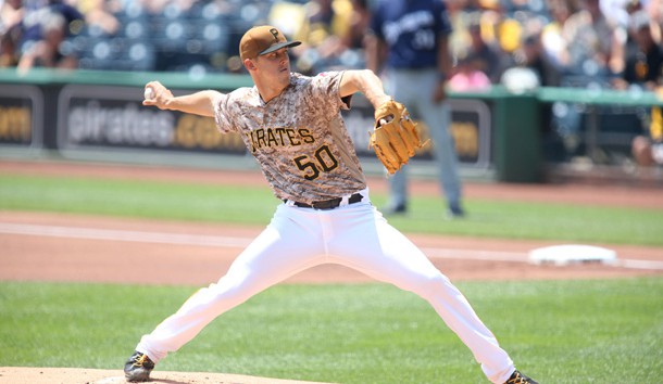 Jul 20, 2017; Pittsburgh, PA, USA;  Pittsburgh Pirates starting pitcher Jameson Taillon (50) delivers a pitch against the Milwaukee Brewers during the first inning at PNC Park. Photo Credit: Charles LeClaire-USA TODAY Sports