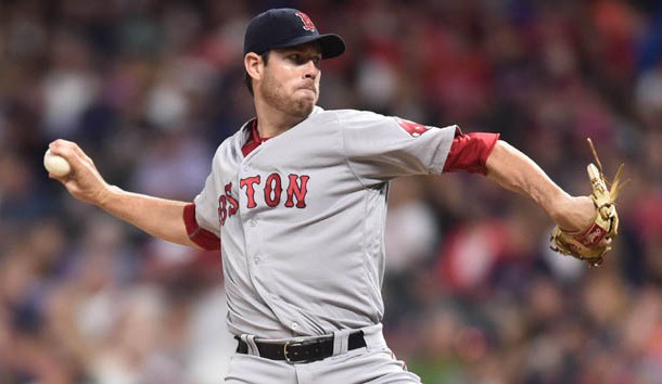 Aug 22, 2017; Cleveland, OH, USA; Boston Red Sox starting pitcher Doug Fister (38) throws a pitch during the first inning against the Cleveland Indians at Progressive Field. Photo Credit: Ken Blaze-USA TODAY Sports