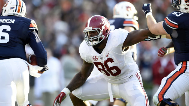 Former Alabama defensive tackle A'Shawn Robinson (86) has been impressive in his short stint with the Lions. Photo Credit: RVR Photos-USA TODAY Sports