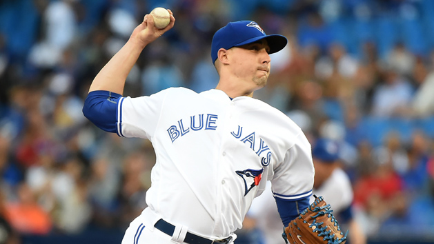 Jun 1, 2016; Toronto, Ontario, CAN; Toronto Blue Jays starting pitcher Aaron Sanchez (41) delivers a pitch against New York Yankees at Rogers Centre. Mandatory Credit: Dan Hamilton-USA TODAY Sports