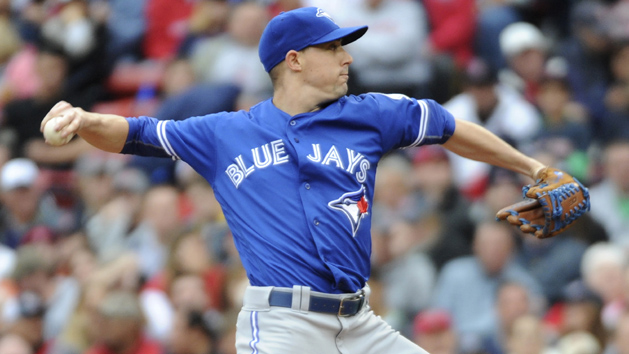 Oct 2, 2016; Boston, MA, USA; Toronto Blue Jays starting pitcher Aaron Sanchez (41) pitches during the first inning against the Boston Red Sox at Fenway Park. Photo Credit: Bob DeChiara-USA TODAY Sports