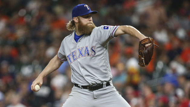 Jun 14, 2017; Houston, TX, USA; Texas Rangers starting pitcher Andrew Cashner (54) delivers a pitch during the fourth inning against the Houston Astros at Minute Maid Park. Photo Credit: Troy Taormina-USA TODAY Sports