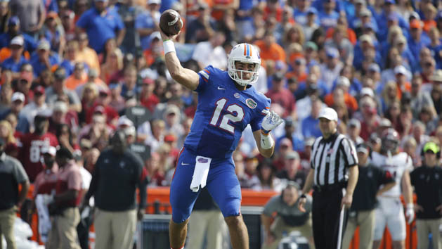 Florida QB Austin Appleby (12) will be under the gun against Alabama's top-ranked defense. Photo Credit: Kim Klement-USA TODAY Sports