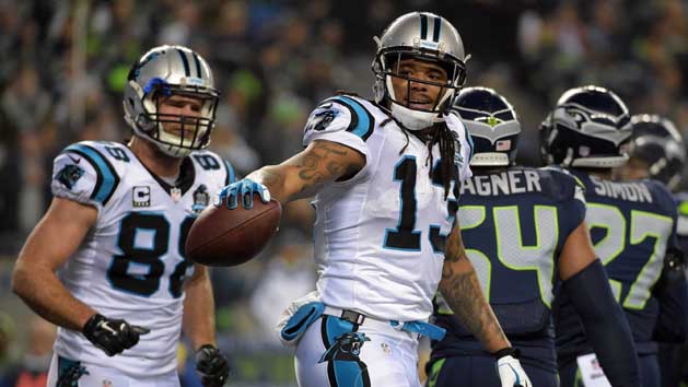 The loss of Kelvin Benjamin (13) is a big blow to Carolina. (Kirby Lee-USA TODAY Sports)