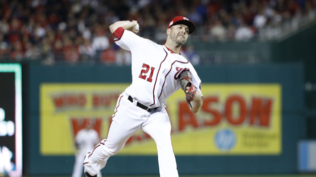 Oct 12, 2017; Washington, DC, USA; Washington Nationals relief pitcher Brandon Kintzler (21) delivers a pitch in the sixth inning during game five of the 2017 NLDS playoff baseball series against the Chicago Cubs at Nationals Park. Photo Credit: Geoff Burke-USA TODAY Sports