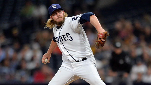 Jun 28, 2017; San Diego, CA, USA; San Diego Padres relief pitcher Brandon Maurer (37) pitches during the ninth inning against the Atlanta Braves at Petco Park. Photo Credit: Jake Roth-USA TODAY Sports