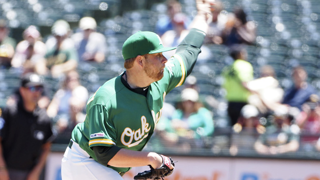 Sep 19, 2018; Oakland, CA, USA; Oakland Athletics starting pitcher Brett Anderson (30) pitches against the Los Angeles Angels during the first inning at the Oakland Coliseum. Photo Credit: Stan Szeto-USA TODAY Sports