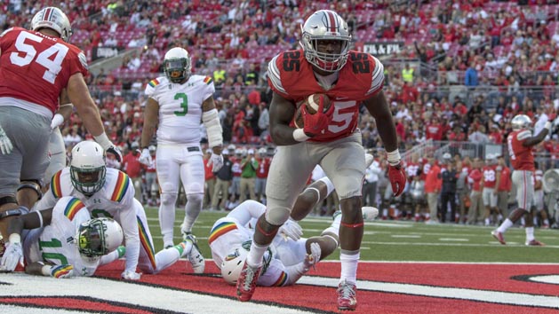Bri'onte Dunn (25) is no longer with the Buckeyes. Photo Credit: Trevor Ruszkowski-USA TODAY Sports