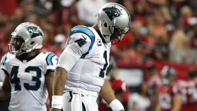 Sep 8, 2016; Denver, CO, USA; Carolina Panthers quarterback Cam Newton (1) looks to pass in the third quarter against the Denver Broncos at Sports Authority Field at Mile High. Photo Credit: Isaiah J. Downing-USA TODAY Sports