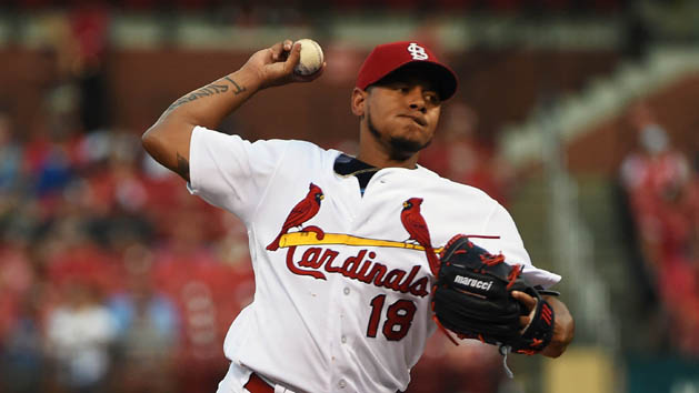 Aug 24, 2016; St. Louis, MO, USA; St. Louis Cardinals starting pitcher Carlos Martinez (18) pitches to a New York Mets batter during the first inning at Busch Stadium. Photo Credit: Jeff Curry-USA TODAY Sports