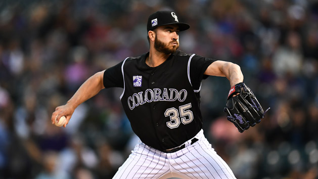 May 11, 2018; Denver, CO, USA; Colorado Rockies starting pitcher Chad Bettis (35) delivers a pitch in the first inning against the at Coors Field. Photo Credit: Ron Chenoy-USA TODAY Sports