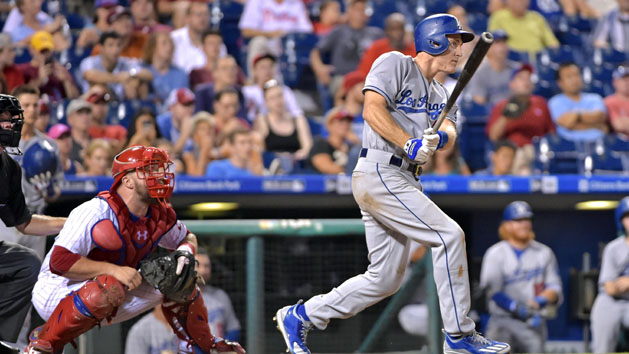 Oct 10, 2015; Los Angeles, CA, USA; New York Mets shortstop Ruben Tejada (11) collides with Los Angeles Dodgers second baseman Chase Utley (26) at second base during the seventh inning in game two of the NLDS at Dodger Stadium. Mandatory Credit: Jayne Kamin-Oncea-USA TODAY Sports