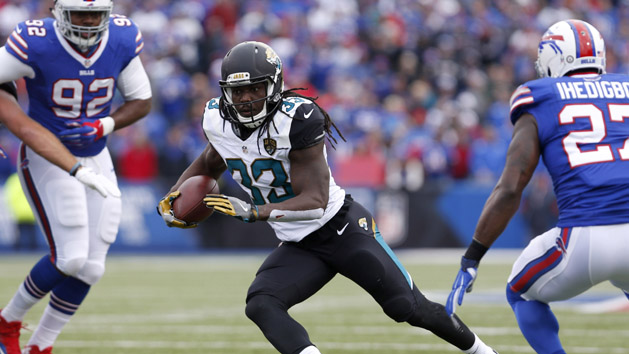 Nov 27, 2016; Orchard Park, NY, USA; Jacksonville Jaguars running back Chris Ivory (33) runs the ball during the first half against the Buffalo Bills at New Era Field. Photo Credit: Timothy T. Ludwig-USA TODAY Sports