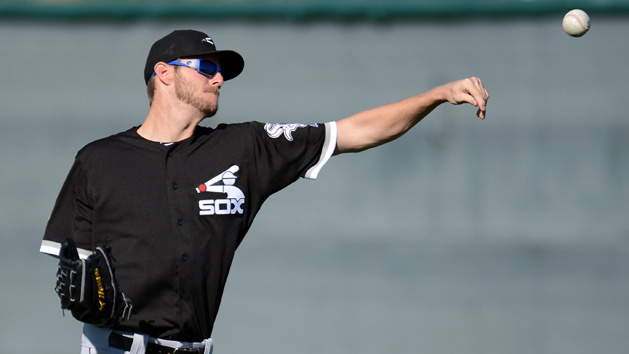 Feb 25, 2016; Glendale, AZ, USA; Chicago White Sox starting pitcher Chris Sale (49) throws during a workout at Camelback Ranch Practice Fields. Mandatory Credit: Joe Camporeale-USA TODAY Sports