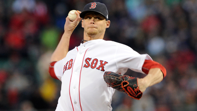 Oct 10, 2016; Boston, MA, USA; Boston Red Sox starting pitcher Clay Buchholz (11) delivers a pitch in the first inning against the Cleveland Indians during game three of the 2016 ALDS playoff baseball series at Fenway Park. Photo Credit: Bob DeChiara-USA TODAY Sports