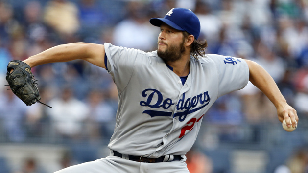 Sep 14, 2016; Bronx, NY, USA; Los Angeles Dodgers starting pitcher Clayton Kershaw (22) delivers a pitch during the second inning against the New York Yankees at Yankee Stadium. Photo Credit: Adam Hunger-USA TODAY Sports