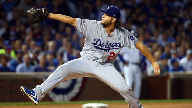 Oct 16, 2016; Chicago, IL, USA; Los Angeles Dodgers starting pitcher Clayton Kershaw (22) pitches during the first inning against the Chicago Cubs in game two of the 2016 NLCS playoff baseball series at Wrigley Field. Photo Credit: Jerry Lai-USA TODAY Sports