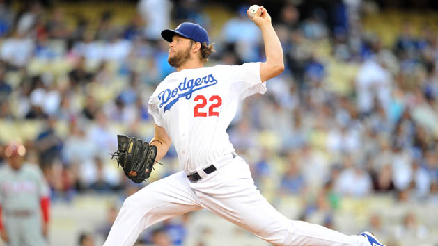 July 8, 2015; Los Angeles, CA, USA; Los Angeles Dodgers starting pitcher Clayton Kershaw (22) pitches the first inning against the Philadelphia Phillies at Dodger Stadium. Photo Credit: Gary A. Vasquez-USA TODAY Sports