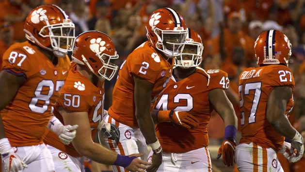 The Clemson Tigers top the first College Football Playoff poll. (Joshua S. Kelly-USA TODAY Sports)
