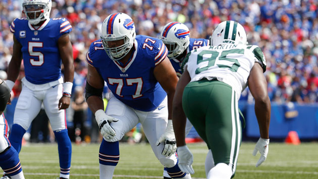 Sep 10, 2017; Orchard Park, NY, USA; Buffalo Bills offensive tackle Cordy Glenn (77) against the New York Jets at New Era Field. Photo Credit: Timothy T. Ludwig-USA TODAY Sports
