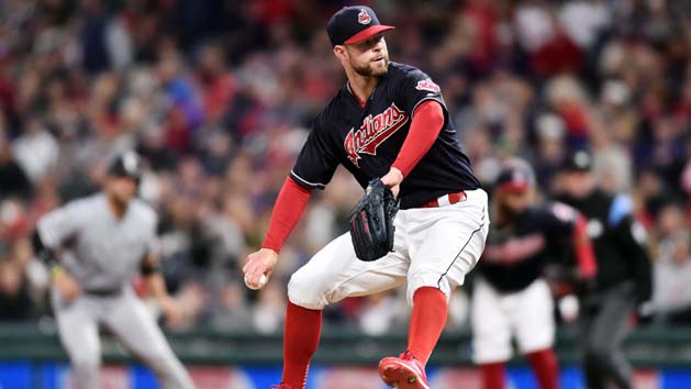 Sep 30, 2017; Cleveland, OH, USA; Cleveland Indians starting pitcher Corey Kluber (28) throws a pitch during the fourth inning against the Chicago White Sox at Progressive Field. Photo Credit: Ken Blaze-USA TODAY Sports