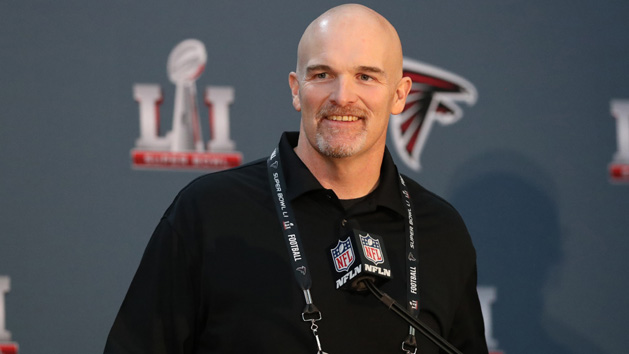 Jan 31, 2017; Houston, TX, USA; Atlanta Falcons head coach Dan Quinn smiles during a press conference at Westin Houston Memorial City Hotel. Photo Credit: Matthew Emmons-USA TODAY Sports