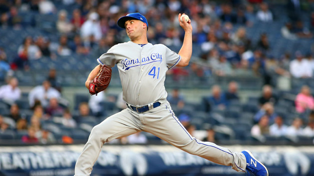 May 23, 2017; Bronx, NY, USA; Kansas City Royals starting pitcher Danny Duffy (41) pitches against the New York Yankees during the first inning at Yankee Stadium. Photo Credit: Andy Marlin-USA TODAY Sports