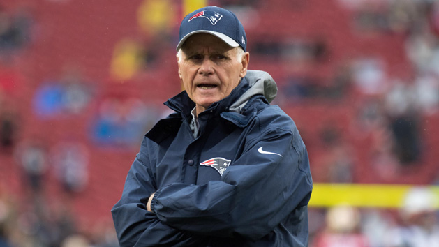 November 20, 2016; Santa Clara, CA, USA; New England Patriots offensive line coach Dante Scarnecchia before the game against the San Francisco 49ers at Levi's Stadium. The Patriots defeated the 49ers 30-17. Photo Credit: Kyle Terada-USA TODAY Sports