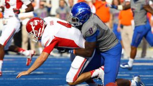 Boise State DE Lawrence on a sack streak