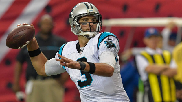 Oct 2, 2016; Atlanta, GA, USA; Carolina Panthers quarterback Derek Anderson (3) passes against the Atlanta Falcons during the second half at the Georgia Dome. The Falcons defeated the Panthers 48-33. Photo Credit: Dale Zanine-USA TODAY Sports