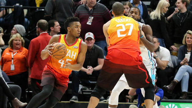 Donovan Mitchell (45) has been playing lights out for the Jazz. Photo Credit: Chris Nicoll-USA TODAY Sports