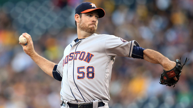 Aug 22, 2016; Pittsburgh, PA, USA; Houston Astros starting pitcher Doug Fister (58) delivers a pitch against the Pittsburgh Pirates during the first inning at PNC Park. Photo Credit: Charles LeClaire-USA TODAY Sports