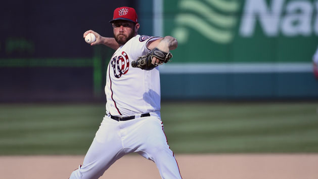 Sep 3, 2018; Washington, DC, USA; Washington Nationals relief pitcher Greg Holland (56) throws to the St. Louis Cardinals during the tenth inning at Nationals Park. Photo Credit: Brad Mills-USA TODAY Sports