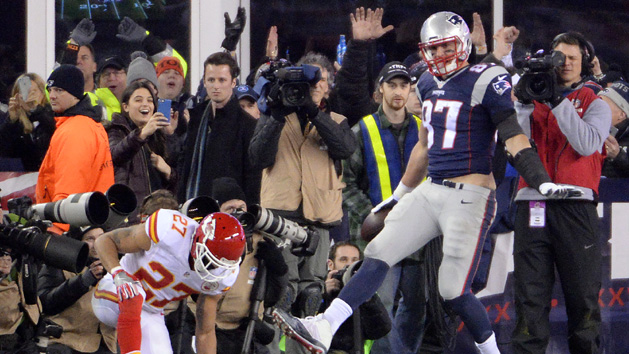 Stopping Rob Gronkowski (87) can be frustrating. Photo Credit: Robert Deutsch-USA TODAY Sports