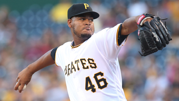 Aug 23, 2016; Pittsburgh, PA, USA; Pittsburgh Pirates starting pitcher Ivan Nova (46) delivers a pitch against the Houston Astros during the first inning at PNC Park. Photo Credit: Charles LeClaire-USA TODAY Sports