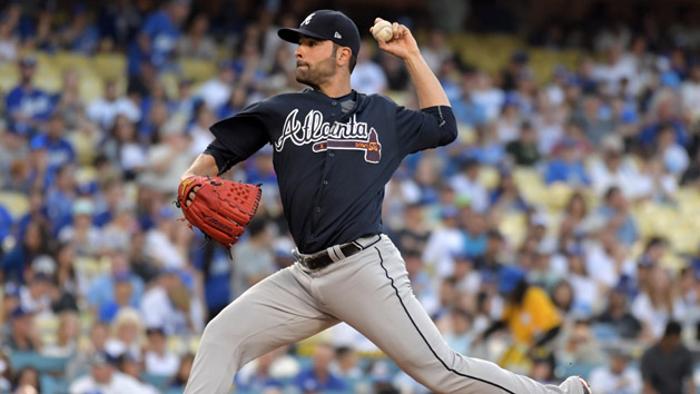 Jul 21, 2017; Los Angeles, CA, USA; Atlanta Braves pitcher Jaime Garcia (54) delivers a pitch against the Los Angeles Dodgers during a MLB baseball game at Dodger Stadium. Photo Credit: Kirby Lee-USA TODAY Sports