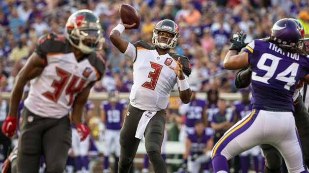 Buccaneers quarterback Jameis Winston (3) throws during the first quarter in a preseason NFL football game against the Minnesota Vikings at TCF Bank Stadium. (Brace Hemmelgarn-USA TODAY Sports)