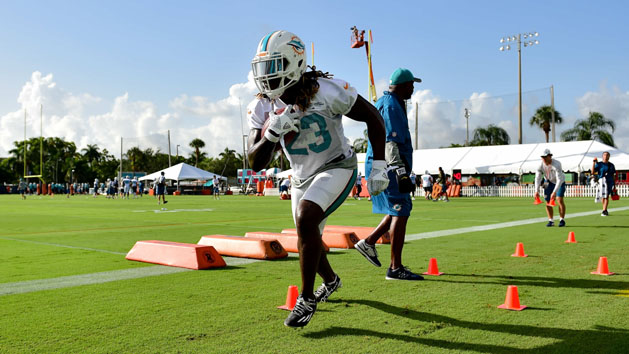 Jay Ajayi (23) is Miami's No. 1 tailback as of now. Photo Credit: Steve Mitchell-USA TODAY Sports