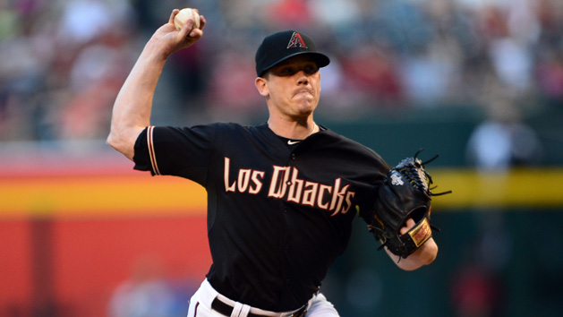 Oct 3, 2015; Phoenix, AZ, USA; Arizona Diamondbacks starting pitcher Jeremy Hellickson (58) pitches during the first inning against the Houston Astros at Chase Field. Mandatory Credit: Joe Camporeale-USA TODAY Sports