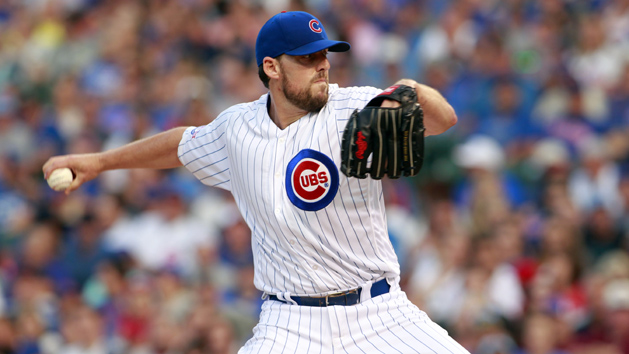 Aug 14, 2016; Chicago, IL, USA; Chicago Cubs starting pitcher John Lackey (41) delivers a pitch during the first inning of the game against the St. Louis Cardinals at Wrigley Field. Photo Credit: Caylor Arnold-USA TODAY Sports