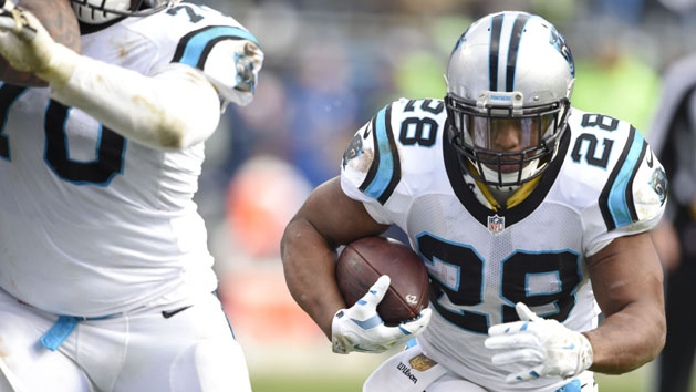 Jonathan Stewart hasn't practiced this week in preparation for the NFC Championship Game. Photo Credit: John David Mercer-USA TODAY Sports