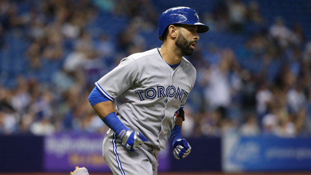 Jose Bautista rounds the bases after hitting a home run against Tampa Bay. (Kim Klement-USA TODAY Sports)