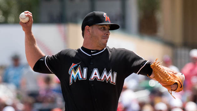 Mar 22, 2016; Jupiter, FL, USA; Miami Marlins starting pitcher Jose Fernandez (16) delivers a pitch during a spring training game against the Boston Red Sox at Roger Dean Stadium. Mandatory Credit: Steve Mitchell-USA TODAY Sports