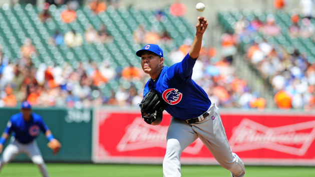 Jul 16, 2017; Baltimore, MD, USA; Chicago Cubs pitcher Jose Quintana (62) throws the ball in the second inning against the Baltimore Orioles at Oriole Park at Camden Yards. Photo Credit: Evan Habeeb-USA TODAY Sports