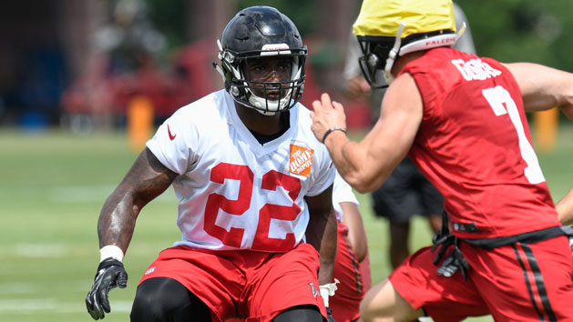 Jun 15, 2016; Flowery Branch, GA, USA; Atlanta Falcons safety Keanu Neal (22) participates in a drill during mini camp at Falcons Training Complex. Photo Credit: Dale Zanine-USA TODAY Sports